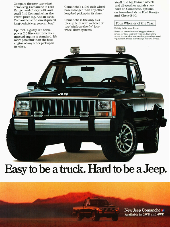Jeep Comanche Pickup Print Ad (Commercial)