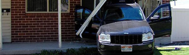 Nine-Year-Old Crashes Jeep into House