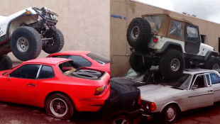 YJ Wrangler Crushes a Bunch of Cars Too Good for Crushing