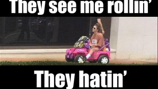 Texas State Student Drives Barbie Jeep to School