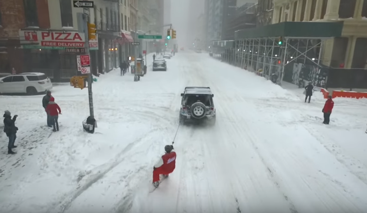 Jeep Wrangler Blizzard Snowboarding NYC 2