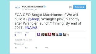Marchionne Confirms Wrangler Pickup Truck!
