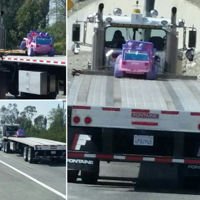 CAPTION THIS: Extreme Barbie Jeep Towing