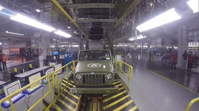 Salute Jeep on Assembly Line