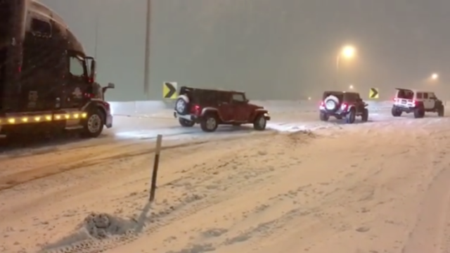 Three Wranglers Tow Big Rig to Safety