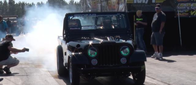 Ford-Powered Franken-Jeep Goes Drag Racing!