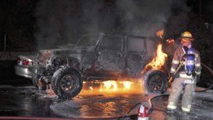 Jeep Wrangler Engulfed by Mysterious Fire