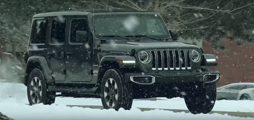 jeep wrangler in snow