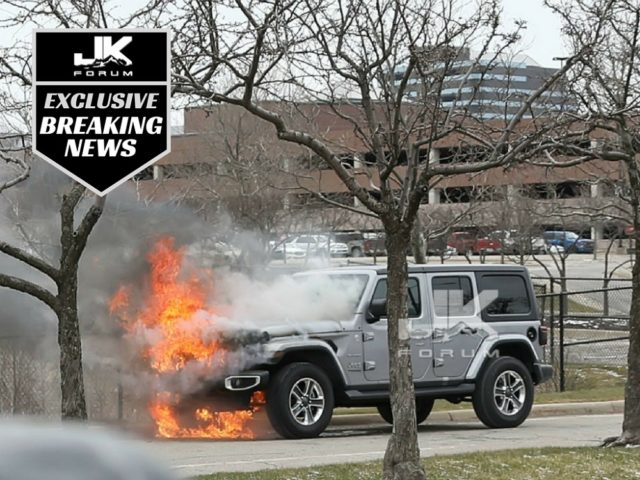 Jeep JL Wrangler Catches Fire at FCA Headquarters