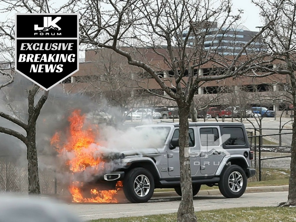 Jeep JL Wrangler Catches Fire at FCA Headquarters - JK-Forum
