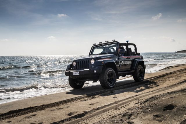Italian Military Jeep on the Beach