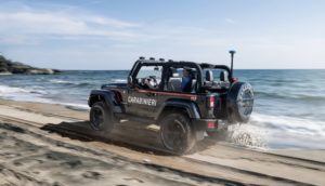 ITalian Police Jeep Rear Beach