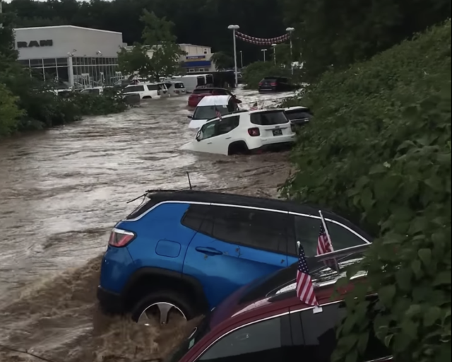 flooded Jeep