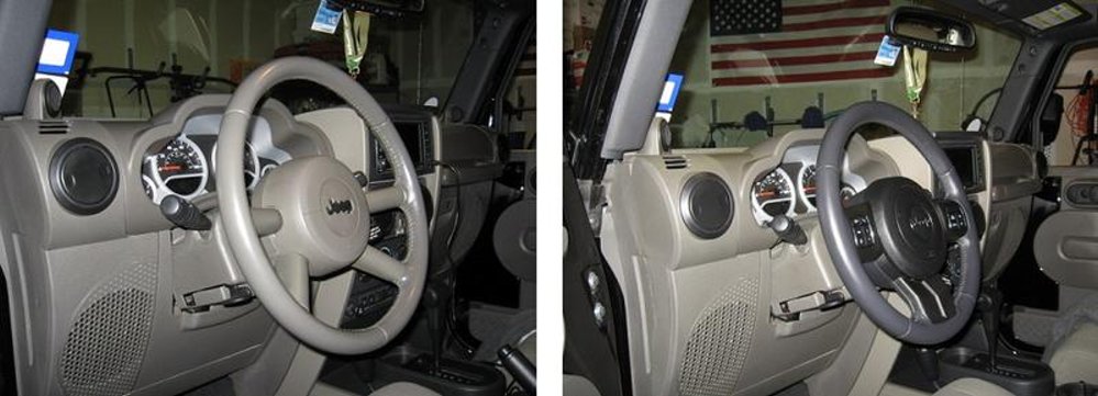 2008 Jeep with 2011 Steering Wheel Side