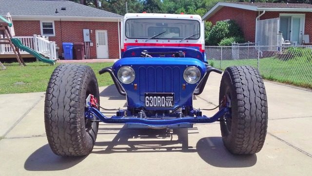Red, White and Blue Postal Jeep Deserves a Salute