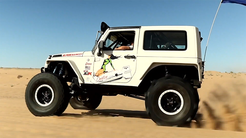Jeep JK Wrangler with Supercharged LS V8 Engine In Sand Dunes