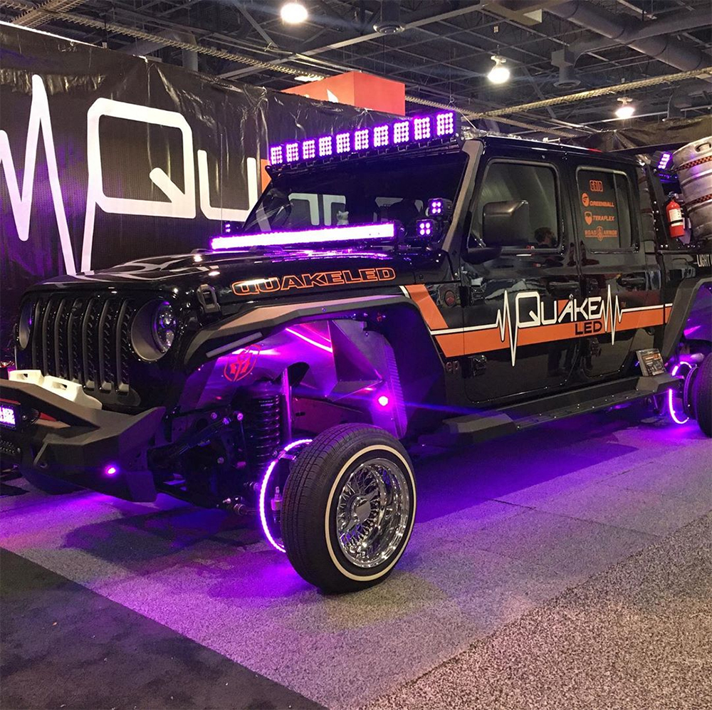 Lowrider Jeep at SEMA Las Vegas 2019 built by Quake LED