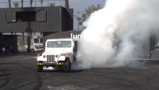 jk-forum.com Old Postal Jeep Delivers Big V8-Powered Burnouts