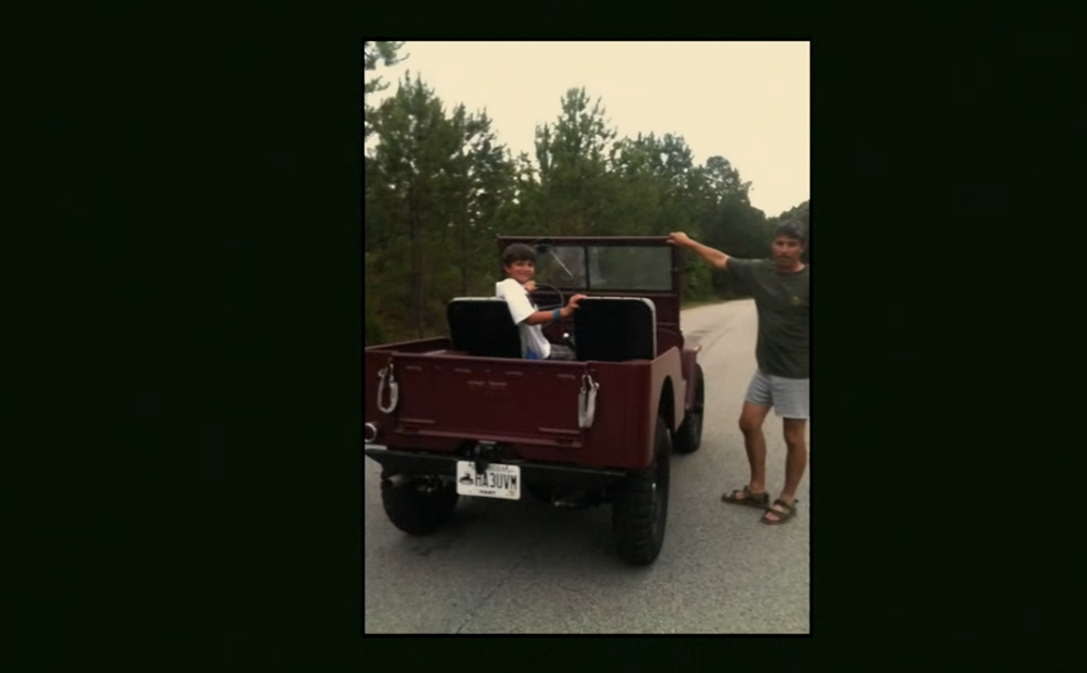 Family picture with Jeep CJ-2A